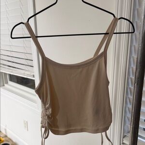 Women's Tan Ribbed Tank Top